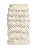 Fish Scale Wool Midi-Skirt