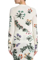 Floral Wool-Blend Henley Top