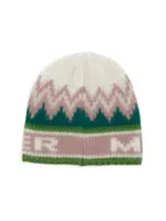 Wool Logo Chevron-Stripe Beanie