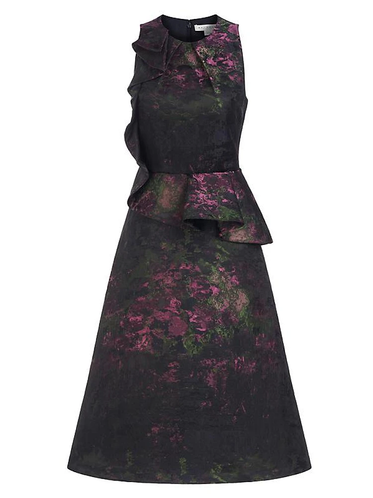 Inga Floral Jacquard Midi-Dress