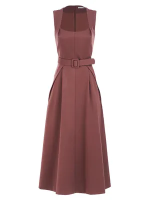 Lucielle Faille Tea-Length Dress