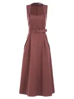 Lucielle Faille Tea-Length Dress