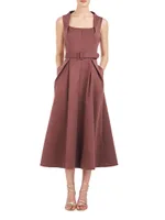 Lucielle Faille Tea-Length Dress