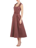 Lucielle Faille Tea-Length Dress