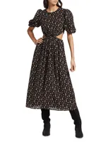 Marcela Floral Cut-Out Midi-Dress