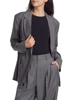 Vesper Double-Breasted Satin Blazer