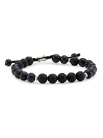 Park Avenue Black Onyx, Blue Goldstone, & Sterling Silver Adjustable Bracelet