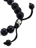 Park Avenue Black Onyx, Blue Goldstone, & Sterling Silver Adjustable Bracelet