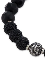 Park Avenue Black Onyx, Crystal, & Sterling Silver Stretch Bracelet