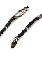 Park Avenue Onyx & Sterling Silver Double Wrap Bracelet