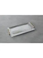 Garden Bamboo Rectangular Tray With Gold Handles