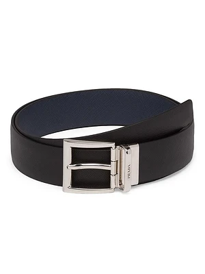 Saffiano Leather Reversible Belt