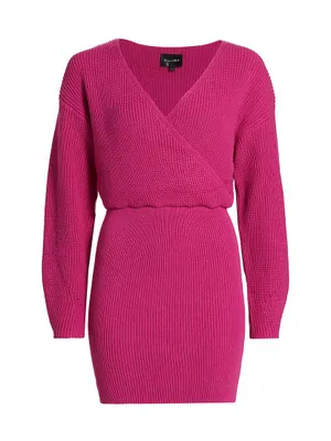 Fawna Rib-Knit Mini Sweaterdress