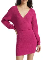 Fawna Rib-Knit Mini Sweaterdress