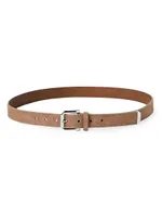 Sueded Calfskin Belt With Square Buckle