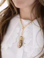 Helm 24K-Gold-Plated, Cowrie Shell & Crystal Pendant Necklace