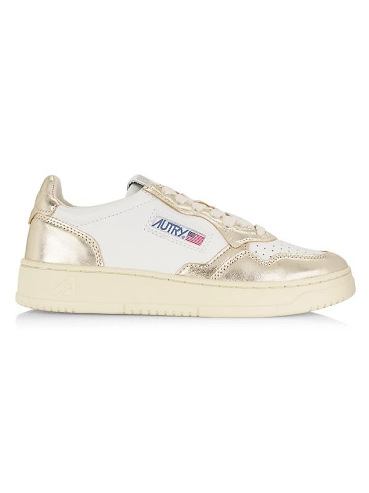 Medalist Metallic Leather Low-Top Sneakers