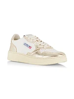 Medalist Metallic Leather Low-Top Sneakers