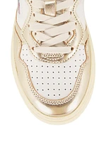 Medalist Metallic Leather Low-Top Sneakers