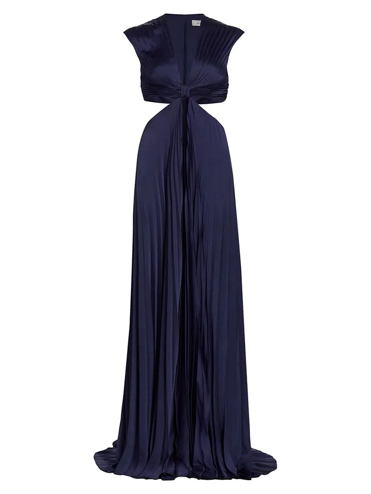 Alejandra Pleated Cut-Out Gown