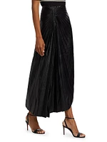 Tracy Faux-Leather Pleated Maxi Skirt