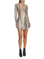 Spiral Mesh-Insert Minidress