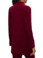 Long-Sleeve Velvet Blouse