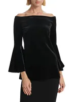 Nannarella Off-The-Shoulder Velvet Top