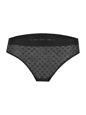 Sheer Logo Mesh Bikini Briefs