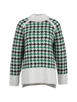 Roxane Houndstooth Wool-Blend Sweater
