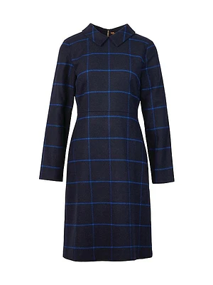 Marlene Windowpane Check Wool-Blend Mini-Dress