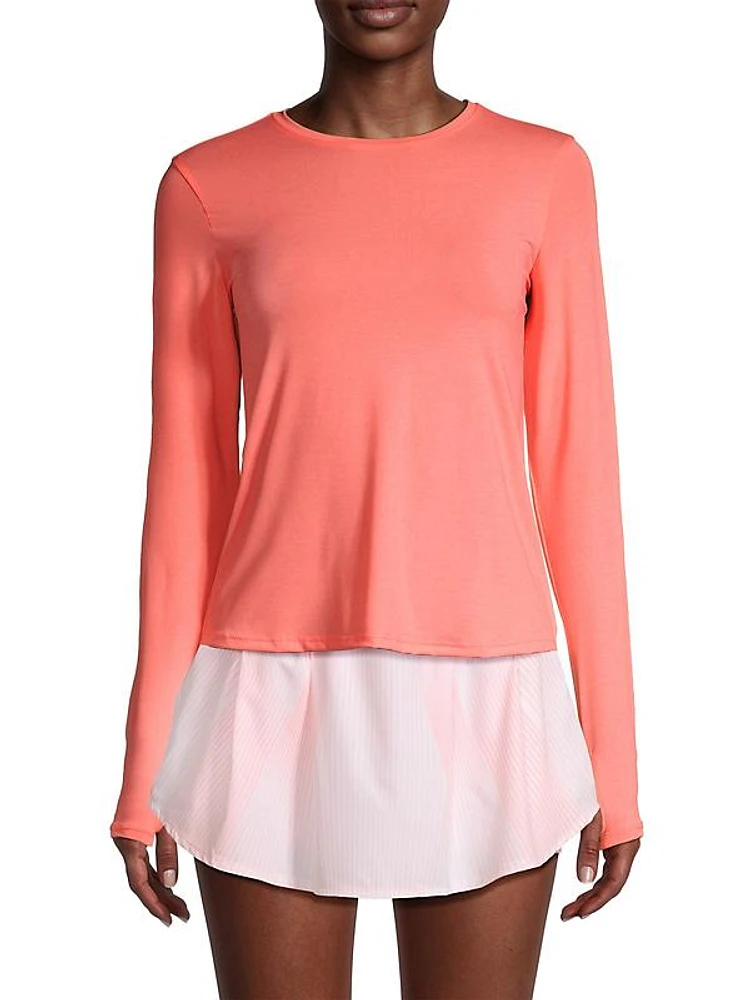 Flamingo + Cream Volley Long-Sleeve Top