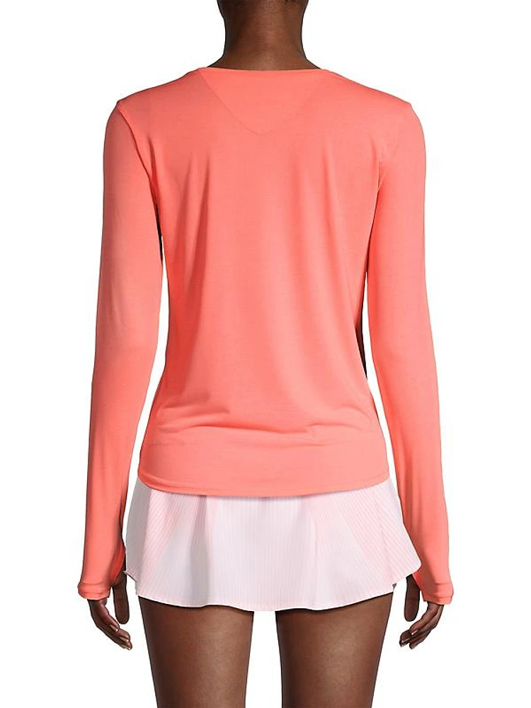 Flamingo + Cream Volley Long-Sleeve Top