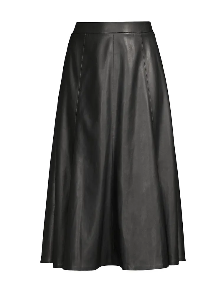 Vera Faux Leather Midi-Skirt