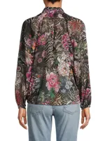 Robin Floral Balloon-Sleeve Blouse