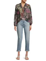 Robin Floral Balloon-Sleeve Blouse