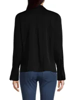 Larissa Collared Silk-Blend Blouse