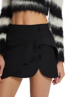 Gabardine Jacket Miniskirt