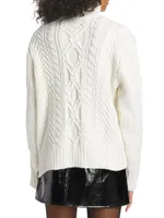 Cable-Knit Zip Turtleneck Sweater