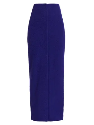 Wool Knit Maxi Pencil Skirt