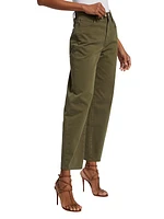 Twill High-Rise Barrel Pants