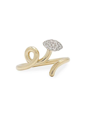 Baby Vine Goldtone & 0.16 TCW Diamond Ring