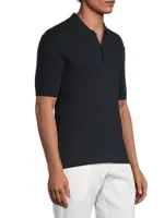 Cable-Knit Polo Shirt