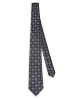 Silk Tie With Floral Design