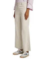 Cotton & Linen Wide-Leg Pants