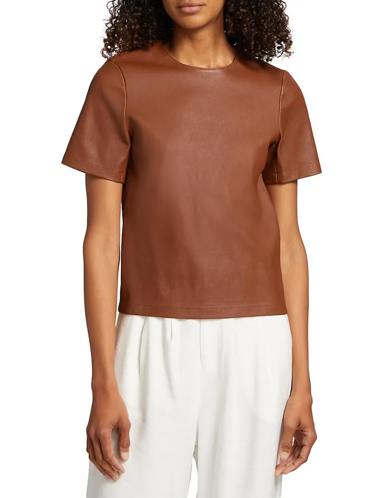 Short-Sleeve Leather Tee