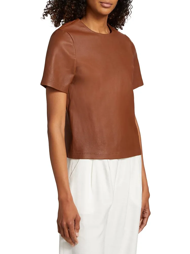 Short-Sleeve Leather Tee