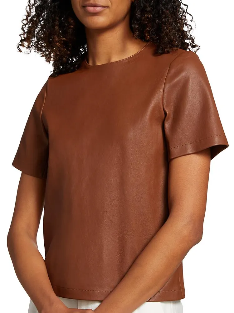 Short-Sleeve Leather Tee