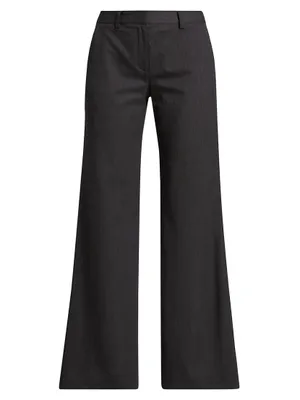 Howard Stretch Cotton Twill Wide-Leg Pants