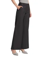 Howard Stretch Cotton Twill Wide-Leg Pants